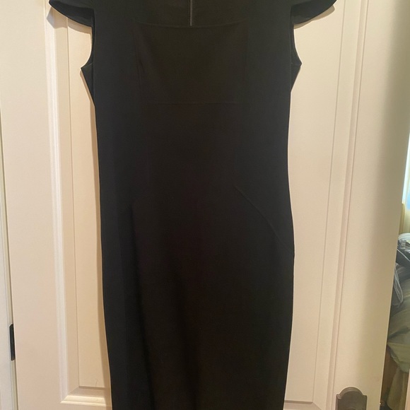 Michael Kors Collection black form fitting cap sleeve midi dress size 10. - Picture 3 of 7